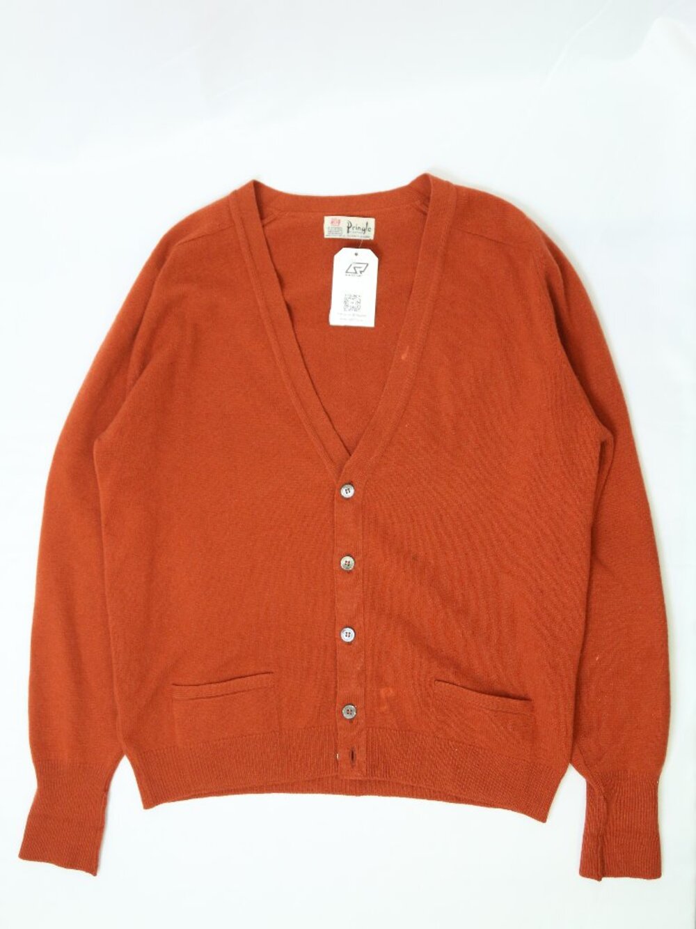 Men's Pringle of Scotland Orange Cardigan Size Medium